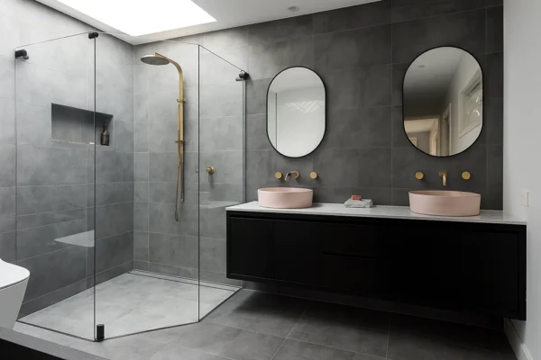 SEQ modern bathroom renovation plumbing and tiling