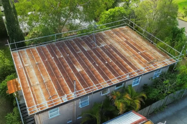 Completed roof replacement aerial view by SEQ Plumbing and Roofing